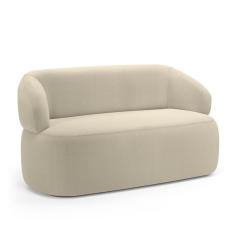 Sofá Orgânico 02 Lugares Living Glee 140cm Bouclê Bege - Desk Design