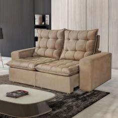 Sofá Retrátil E Reclinável 2 Lugares 196cm Veneza Bege