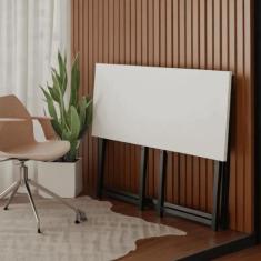 Escrivaninha Dobrável Industrial Branca 82x46cm Apoio Estudo Trabalho 