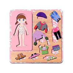 Quebra Cabeça Educativo Infantil Estilista Troca de Roupa Pedagógico M