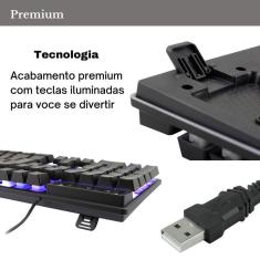 Teclado Pc Gamer C/Led Rgb Qwerty Portugues Brasil Premium