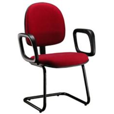 Cadeira Executiva Base Fixa Em S  Linha Office Vermelho - Design Offic