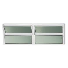 Janela de Alumínio Basculante 2 Seções 40x150cm Vidro Mini Boreal Plus Brimak Branco