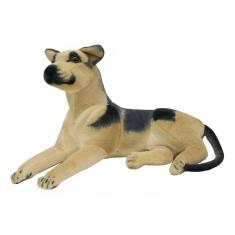Cachorro Pastor Alemão Deitado Realista 68cm - Pelúcia