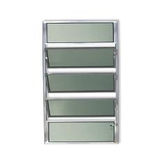 Janela Basculante de Alumínio 100x60cm com Vidro Boreal Anodizado Plus Brimak Brilhante