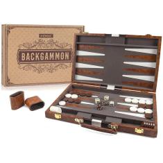 Jogo de Tabuleiro Clássico com Estojo de Couro, Tabuleiro Dobrável