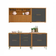 Cozinha Modulada 4 Peças Ripado Nesher Imperatriz Mdf