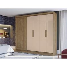 Roupeiro Mdp 5 Portas e 4 Gavetas Nogueira/Macadamia