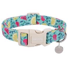 DOGWONG Coleira de algodão para cães - Coleira para animais de estimação de tecido natural macio e durável primavera verão - Colar fofo de casamento para cães pequenos, médios e grandes