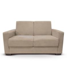 Sofá 2 Lugares Sala de Estar Recepção Suede Vitoria Bege Claro - Tatit