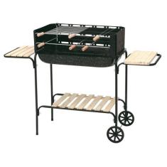 Churrasqueira Rodeio Esmaltada - Mor - Dimensão 134x44x95cm, Preta, Aç