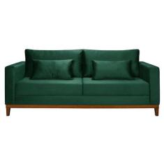 Sofá 3 Lugares Bahamas Suede Verde 200 cm - Mobly