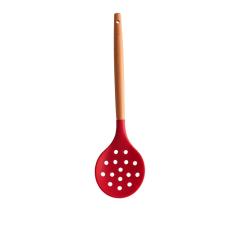Escumadeira de Silicone Vermelho Com Cabo de Bambu Charmy Lyor