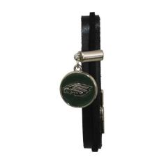 Pulseira Philadelphia Eagles Nfl Preto Com Pingente Metálico