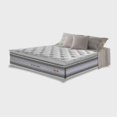 Colchão Queen de Molas Ensacadas D33 com Pillow top Cama inBox Select 158x198x32 Cinza