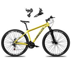 Bicicleta Aro 29 Absolute Nero 5 Alumínio 21v Câmbios Shimano Freio A Disco - Amarelo Tam.17