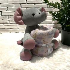 Kit Bichinho De Pelucia Com Mantinha Para Bebe - Miguel Baby, Elefante
