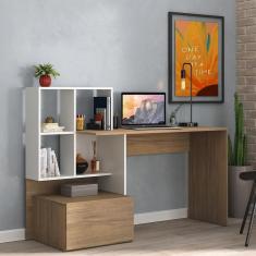 Escrivaninha Mesa Para Computador Multimóveis Branca/Rustic
