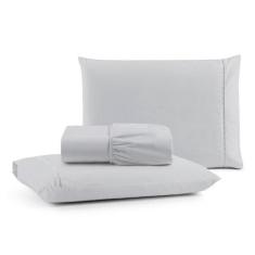 Jogo De Lençol Luiza King 3 Pçs 100% Algodão Percal 180 Fios Ponto Pal