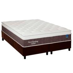 Conjunto Box King: Colchão Molas Plumatex Superlastic Durospring + Base Crc Suede Brown(193x203)