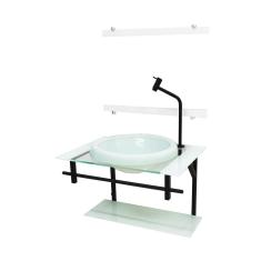 Gabinete Com Cuba Para Banheiro De Vidro 60Cm  - Branco