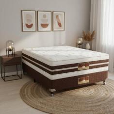 Cama Box + Colchão Castor Casal Silver Star Air Double Face Hibrido 13