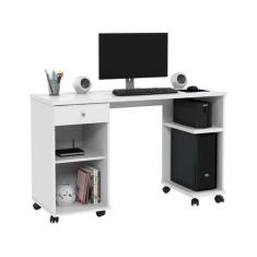 Mesa de Computador com Prateleiras Million Branco - Patrimar