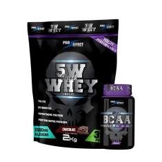 Kit Whey Protein Dark Insane 2Kg + Bcaa 100 caps - Pro Effect-Unissex