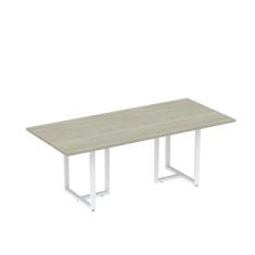 Mesa de Reunião Retangular 200x90cm MR2000P25TUB Nogueira Casablanca/Branco