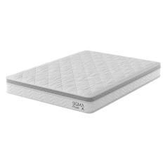 colchão casal sigma molas ensacadas (22x138x188) branco e cinza