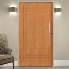 Kit Porta de Madeira Pivotante 210x140cm Batente 14cm Fechadura 803 Rolete Externa Belissima 9 Hale Esquadrias Imbuia