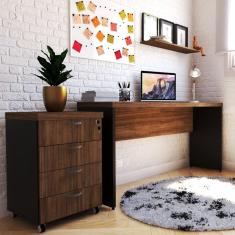 Mesa para Escritório 180cmx42cm 40mm Preto/Ameixa Negra