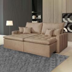 Sofá Retrátil 2 Lugares 180cm Chicago Kasacomigo Estofados Bege