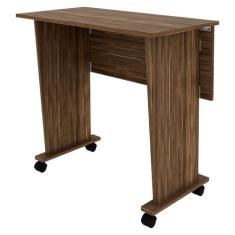 Mesa Para Notebook Dobrável Com Rodízios Nogal Tecno Mobili