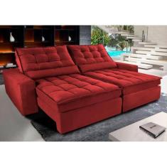 Sofá Retrátil, Reclinável, Molas Ensacadas Cama inBox Gold 2,52m Tecid