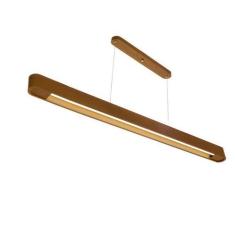 Luminária Pendente 1Lâmp Retangular 130cm Madeira Castanho Madelustre,