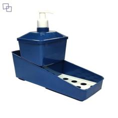 Porta Detergente Plasútil com Suporte para Sabão e Esponja Organizador