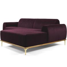Sofá 3 Lugares Com Chaise Molino 230 Cm Roxo Grape C-292