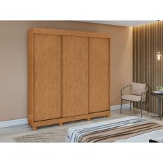 Guarda Roupa Saion 3 Portas Sem Espelho Com Pés - Lopas Amendoa Clean