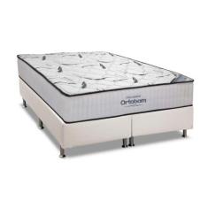 Cama Box King: Colchão Espuma Ortobom D45 High Foam + Base CRC Courano