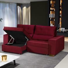 Sofá Baú Retrátil e Reclinável 4 Lugares 220cm Veludo Nobre La Plata Y