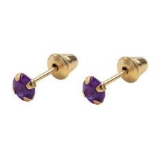 Brinco de Ouro 18k Zircônia de 3mm Infantil, bebê, recém nascido ou 2 