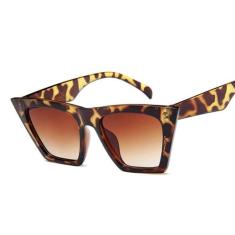 Óculos de Sol Feminino Vinkin Clássico Vintage Gatinho UV400, Leopardo