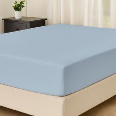 Lençol Queen Avulso Com Elástico 200 Fios 100% Algodão - RAFALORO, Azu