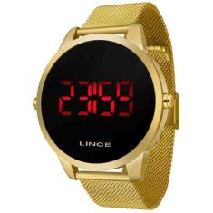 Relogio Lince Feminino Digital Mdg4586l Pxkx Aço Dourado