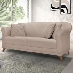 Sofá 2 Lugares Abruzzo Linho Rústico Areia