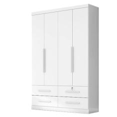 Guarda Roupa Solteiro Maximus Plus 4 Portas Branco - Zanzini