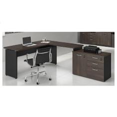 Mesa p/ Escritório 1,50 Web30 + Balcão 3gv 1pt Marsala/Preto