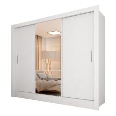 Roupeiro 3 Portas Casal Com 3 Espelhos Aurora Branco - M. Arapongas
