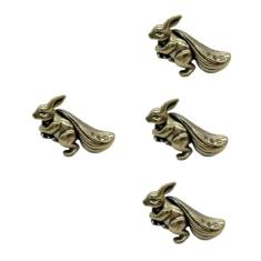 Abaodam 4 Peças De Coelho De Latão Da Páscoa Em Camadas Bandeja Decoração Estatuetas De Coelhinho Da Páscoa Estatueta De Animais De Fazenda Escultura Do Zodíaco Chinês Decoração De Mesa